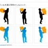 ダンボールを運ぶ男性のシルエット画像