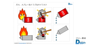 ガス、スプレー缶トラブルのイラスト画像