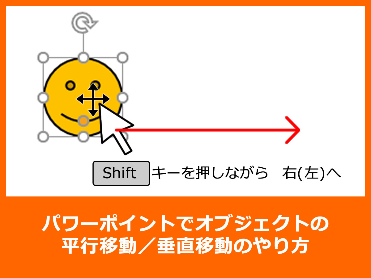 パワーポイントでオブジェクトの平行移動／垂直移動のやり方