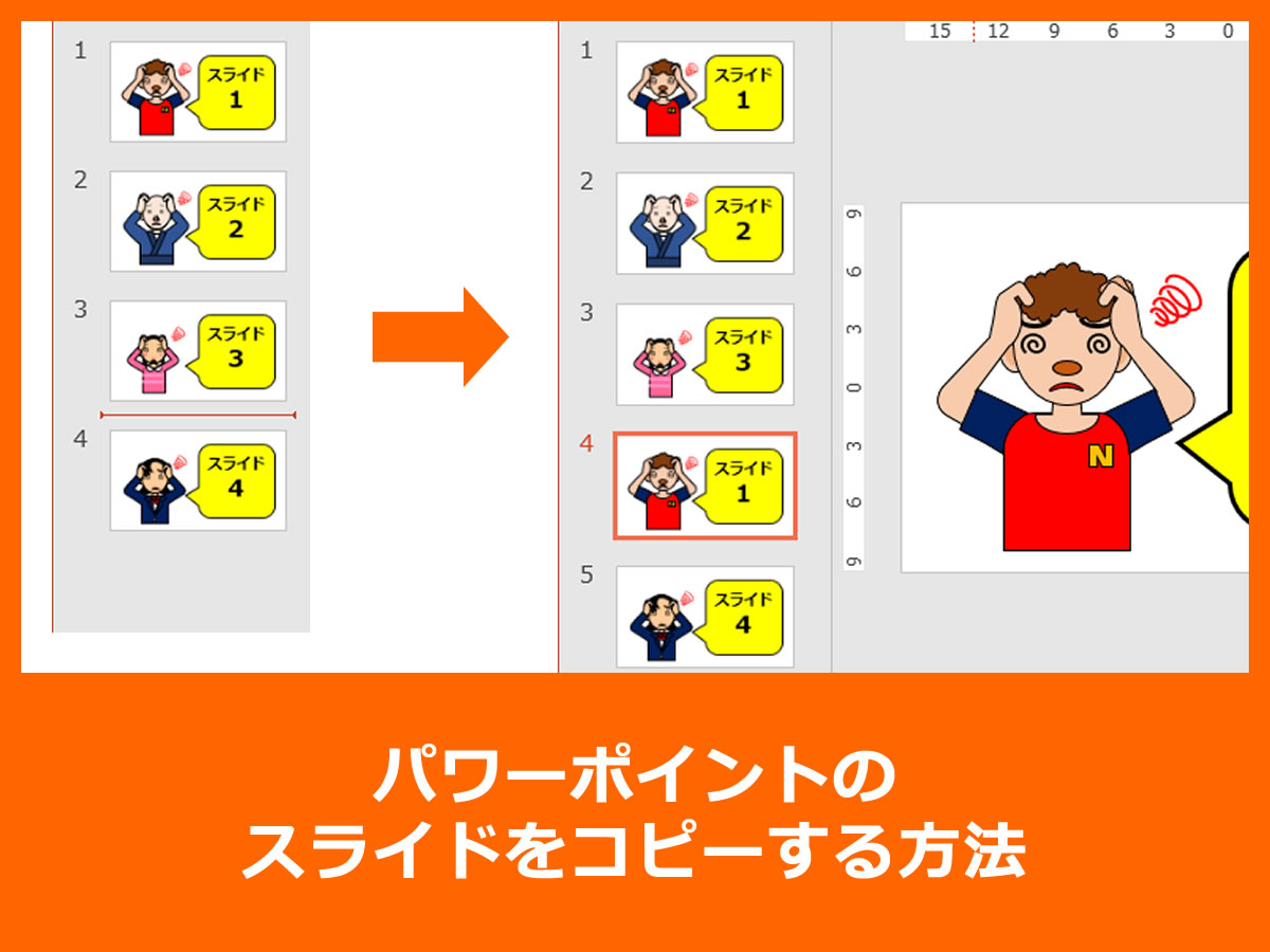 パワーポイントのスライドをコピーする方法