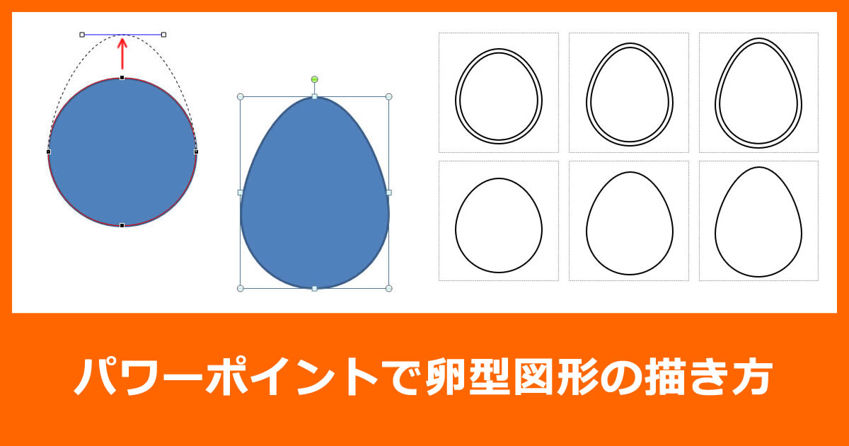 パワーポイントで卵型図形の描き方